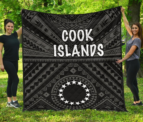 Cook Islands Premium Quilt - Seal With Polynesian Tattoo Style ( Black) 6