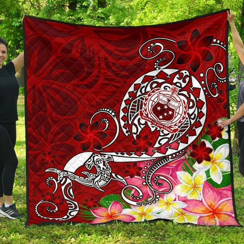 Samoa Premium Quilt - Turtle Plumeria (Red) 1