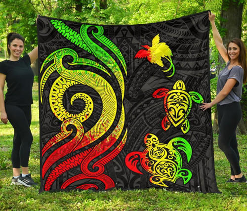 Papua New Guinea Premium Quilt - Reggae Tentacle Turtle 1