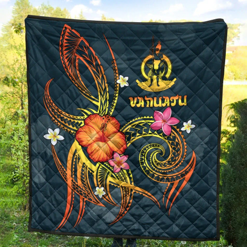 Vanuatu Polynesian Premium Quilt - Legend of Vanuatu (Blue) 3