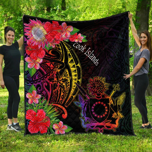 Cook Islands Premium Quilt - Tropical Hippie Style 1