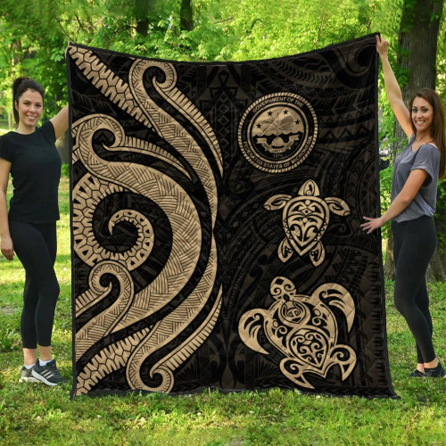 Federated States of Micronesia Premium Quilt - Gold Tentacle Turtle 1