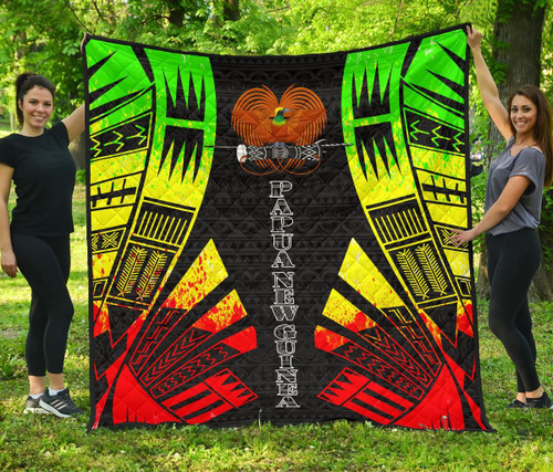 Papua New Guinea Premium Quilt - Papua New Guinea Coat Of Arsms Polynesian Reggae Tattoo 1