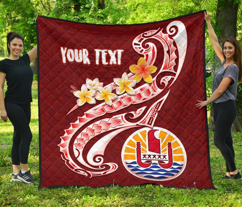 Tahiti Personalised Premium Quilt - Tahiti Seal Polynesian Patterns Plumeria 6