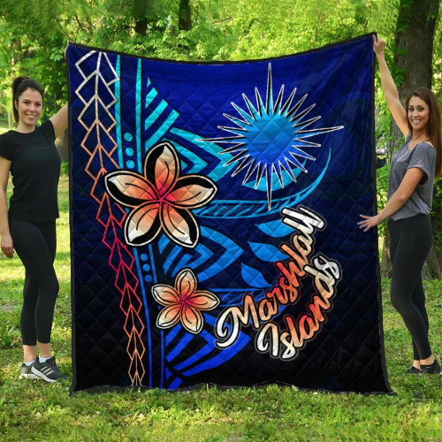 Marshall Islands Premium Quilt - Vintage Tribal Mountain 1