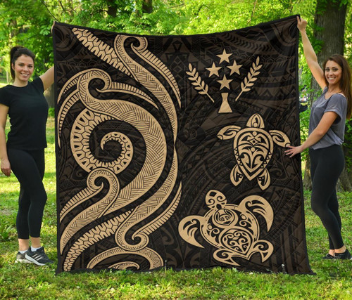 Kosrae Premium Quilt - Gold Tentacle Turtle 1