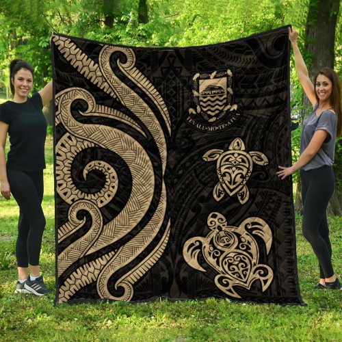 Tuvalu Premium Quilt - Gold Tentacle Turtle 1