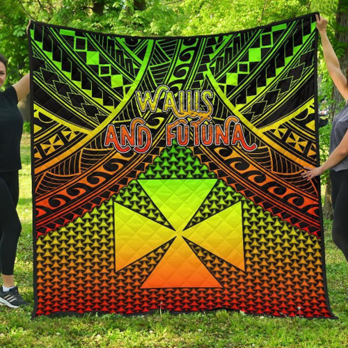 Polynesian Wallis and Futuna Premium Quilt - Reggae Vintage Polynesian Patterns 1