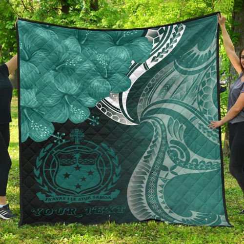 Samoa Custom Personalised Premium Quilt - Samoa Seal Wave Style (Green) 1