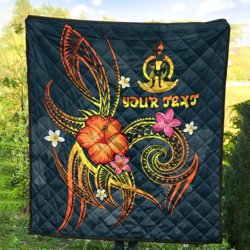 Vanuatu Polynesian Personalised Premium Quilt - Legend of Vanuatu (Blue) 3