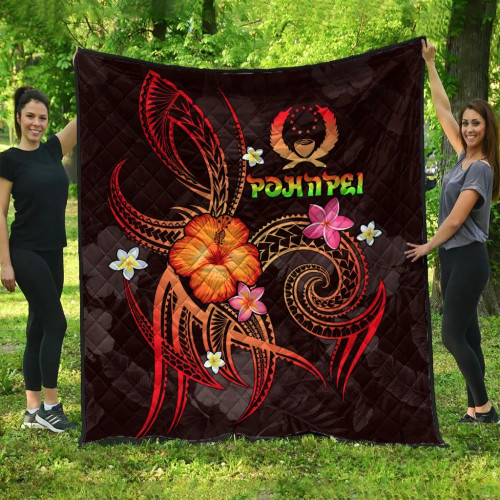 Pohnpei Polynesian Premium Quilt - Legend of Pohnpei (Red) 10