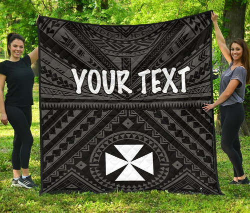 Wallis and Futuna Personalised  Premium Quilts - Wallis and Futuna Seal With Polynesian Tattoo Style 2