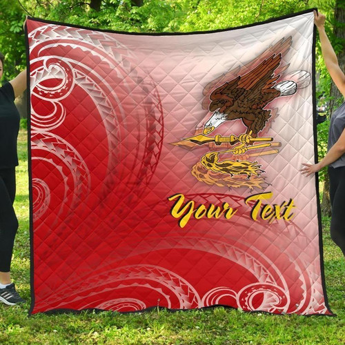 American Samoa Polynesian Custom Personalised Personalized Premium Quilt - Bald Eagle (Red) 1