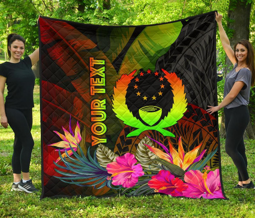 Pohnpei Polynesian Personalised Premium Quilt -  Hibiscus and Banana Leaves 2