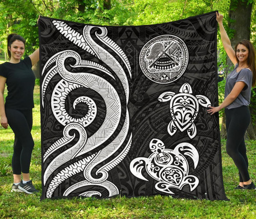 American Samoa Premium Quilt - White Tentacle Turtle 1