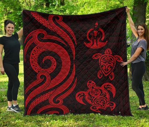 Vanuatu Premium Quilt - Red Tentacle Turtle 1