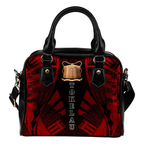 Tokelau Shoulder Handbag - Polynesian Tattoo Red 1