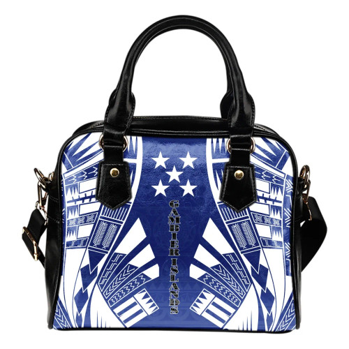 Gambier Islands Shoulder Handbag - Polynesian Tattoo Flag 1