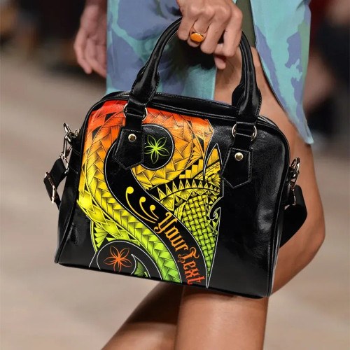 Samoa Personalised Shoulder Handbag - Samoa Polynesian Decorative Patterns 1