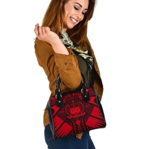 Samoa Polynesian Shoulder Handbag - Samoa Red Seal With Polynesian Tattoo 1