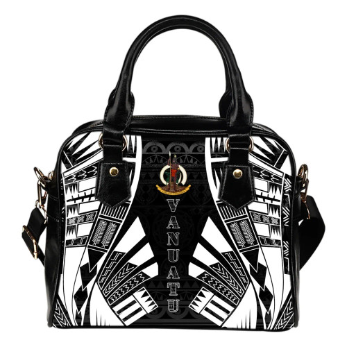 Vanuatu Shoulder Handbag - Polynesian Tattoo Black 1