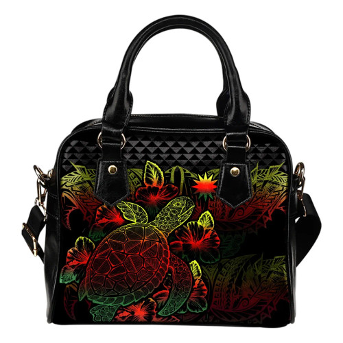 Nauru Polynesian Shoulder Handbag Turtle Hibiscus Reggae 1