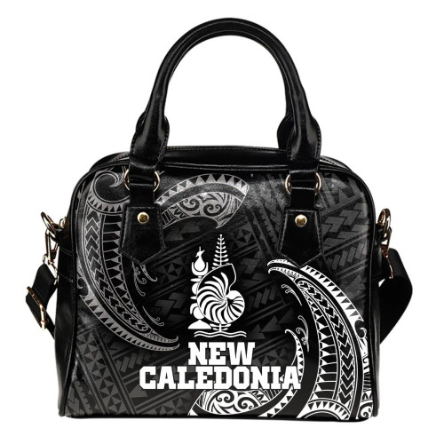 New Caledonia Polynesian Shoulder Handbag - White Tribal Wave 1