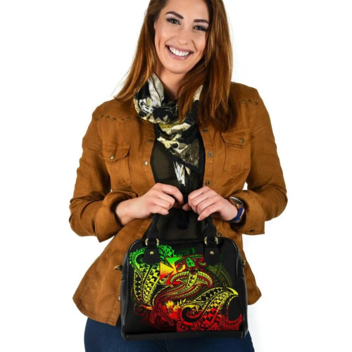 Polynesian Wallis And Futuna Shoulder Handbag - Reggae Shark Polynesian Tattoo 1
