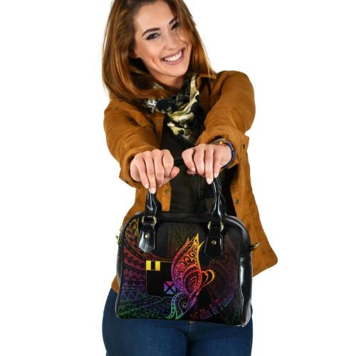 Wallis And Futuna Shoulder Handbag - Butterfly Polynesian Style 1