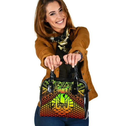 Polynesian Tahiti Shoulder Handbag - Reggae Vintage Polynesian Patterns 1