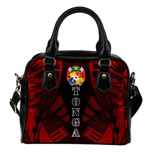Tonga Shoulder Handbag - Polynesian Tattoo Red 1