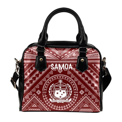 Samoa Shoulder Handbag - Samoa Seal In Polynesian Tattoo Style (Red) 1