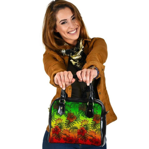 Polynesian Shoulder Handbag - Reggae Hibiscus Patterns 1