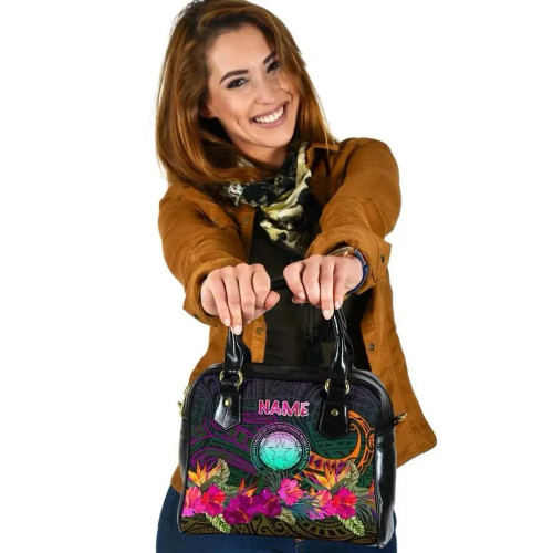 Northern Mariana Islands Polynesian Personalised Shoulder Handbag - Summer Hibiscus 1
