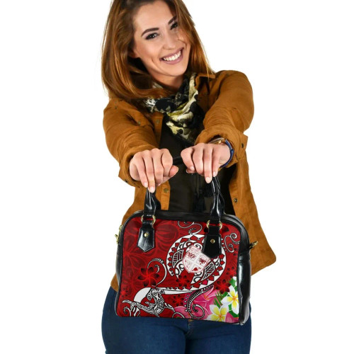 Fiji Shoulder Handbag - Turtle Plumeria (Red) 1