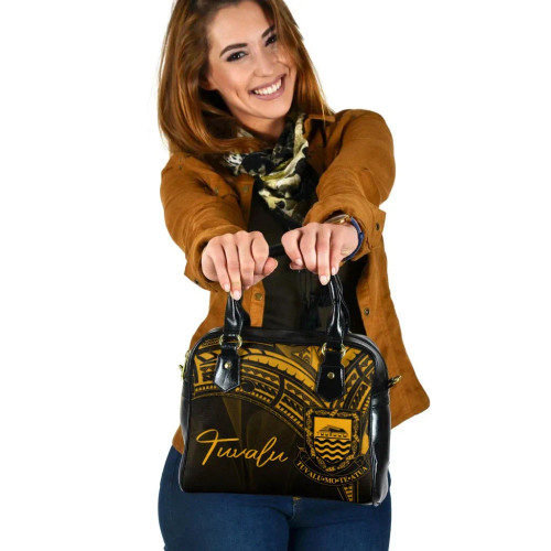 Tuvalu Shoulder Handbag - Cross Style Gold Color 1
