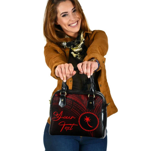 Chuuk State Custom Personalised Shoulder Handbag - Cross Style Red Color 1