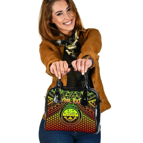 Polynesian Federated States Of Micronesia Personalised Shoulder Handbags- Reggae Vintage Polynesian Patterns 1