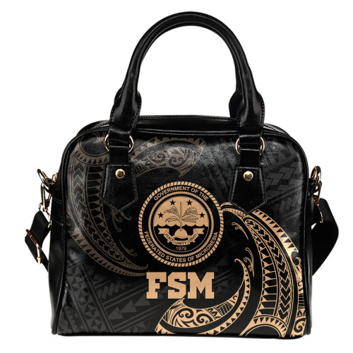 Federated States Of Micronesia Shoulder Handbag - Gold Tribal Wave 1