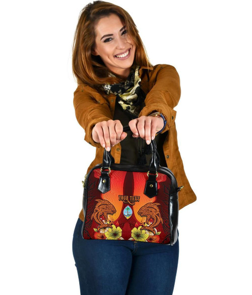 Guam Custom Personalised Shoulder Handbag - Tribal Tuna Fish 1