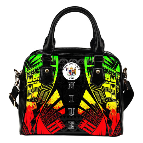 Niue Shoulder Handbag - Polynesian Tattoo Reggae 1