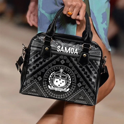 Samoa Shoulder Handbag - Samoa Seal In Polynesian Tattoo Style 1