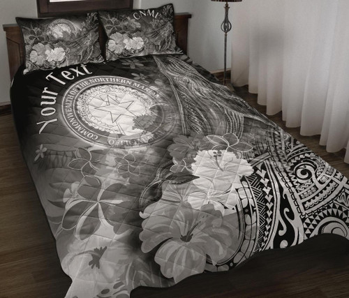 CNMI Custom Personalised Quilt Bed Set - Humpback Whale with Tropical Flowers (White) 1
