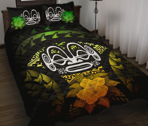 Marquesas Islands Polynesian Quilt Bed Set Hibiscus Reggae 1