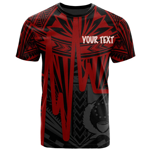 Pohnpei PersonalisedT-Shirt- Pohnpei Seal In Heartbeat Patterns Style (Red) 1