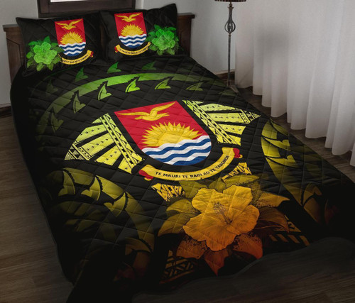 Kiribati Polynesian Quilt Bed Set Hibiscus Reggae 1
