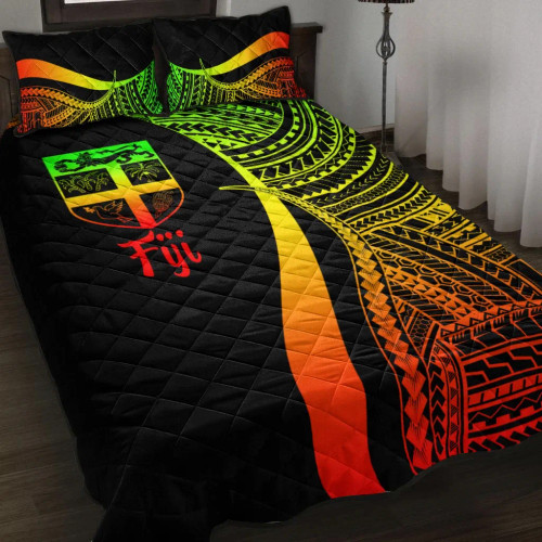 Fiji Quilt Bet Set - Reggae Polynesian Tentacle Tribal Pattern 1