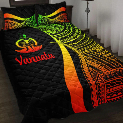 Vanuatu Quilt Bet Set - Reggae Polynesian Tentacle Tribal Pattern 1