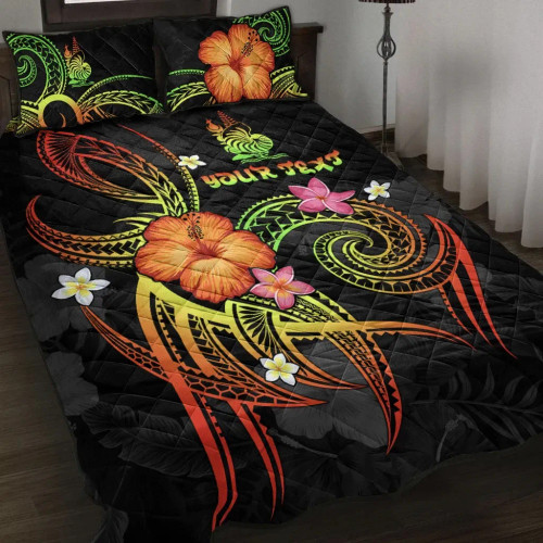 New Caledonia Polynesian Personalised Quilt Bed Set - Legend of New Caledonia (Reggae) 1