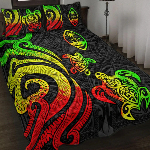 Guam Quilt Bed Set - Reggae Tentacle Turtle 1